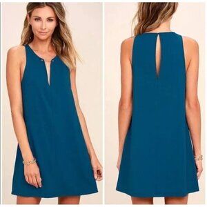 NWT Lulus Near or Bar Blue Shift Dress - Size Large
